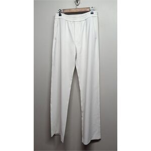 Zara Dress Pants Women M White Elastic Waist Business Casual Workwear Office
